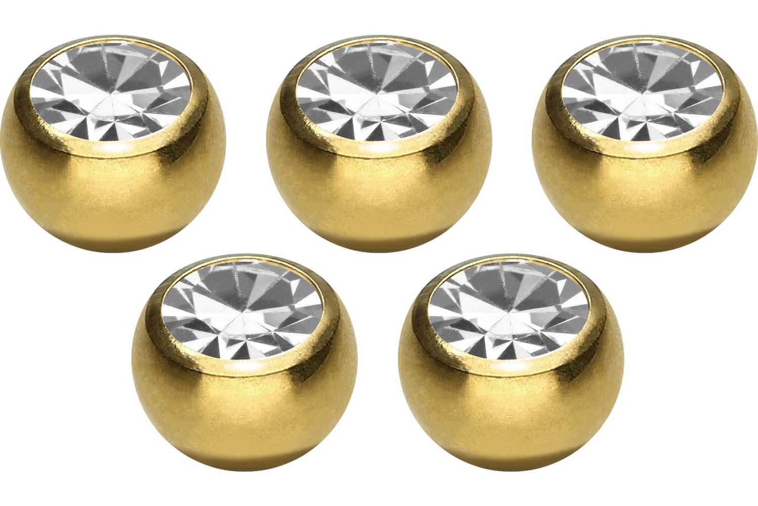 SET Titan Schraubkugel KRISTALL von Piercingline